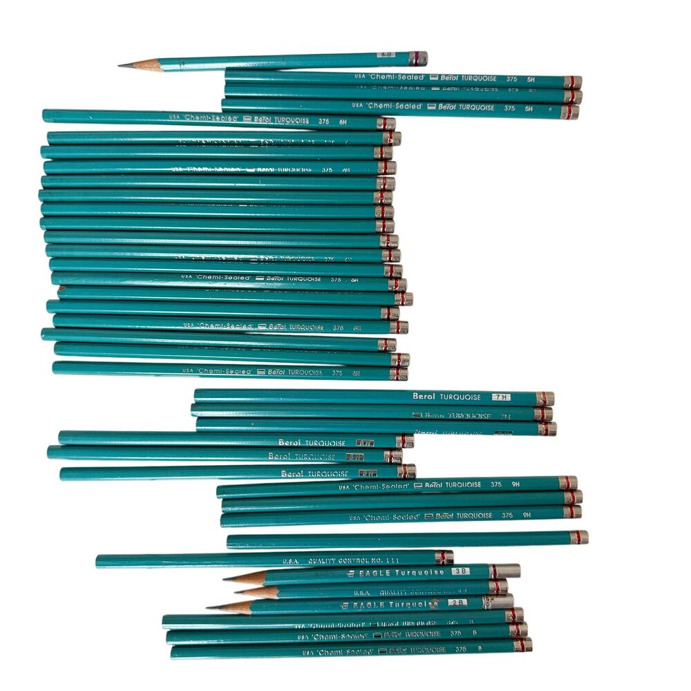 Lot of 39 Berol Turquoise Drafting Pencils